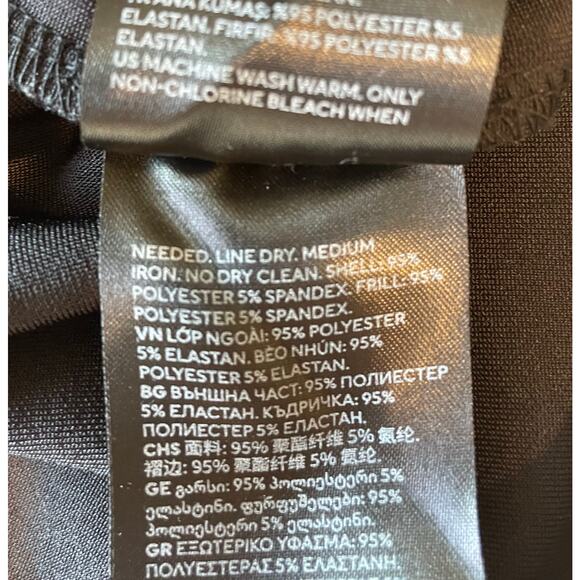 H&M Flounced Off The Shoulder Dress Sz M Black White Sheath Stretch Coquette - Picture 7 of 10